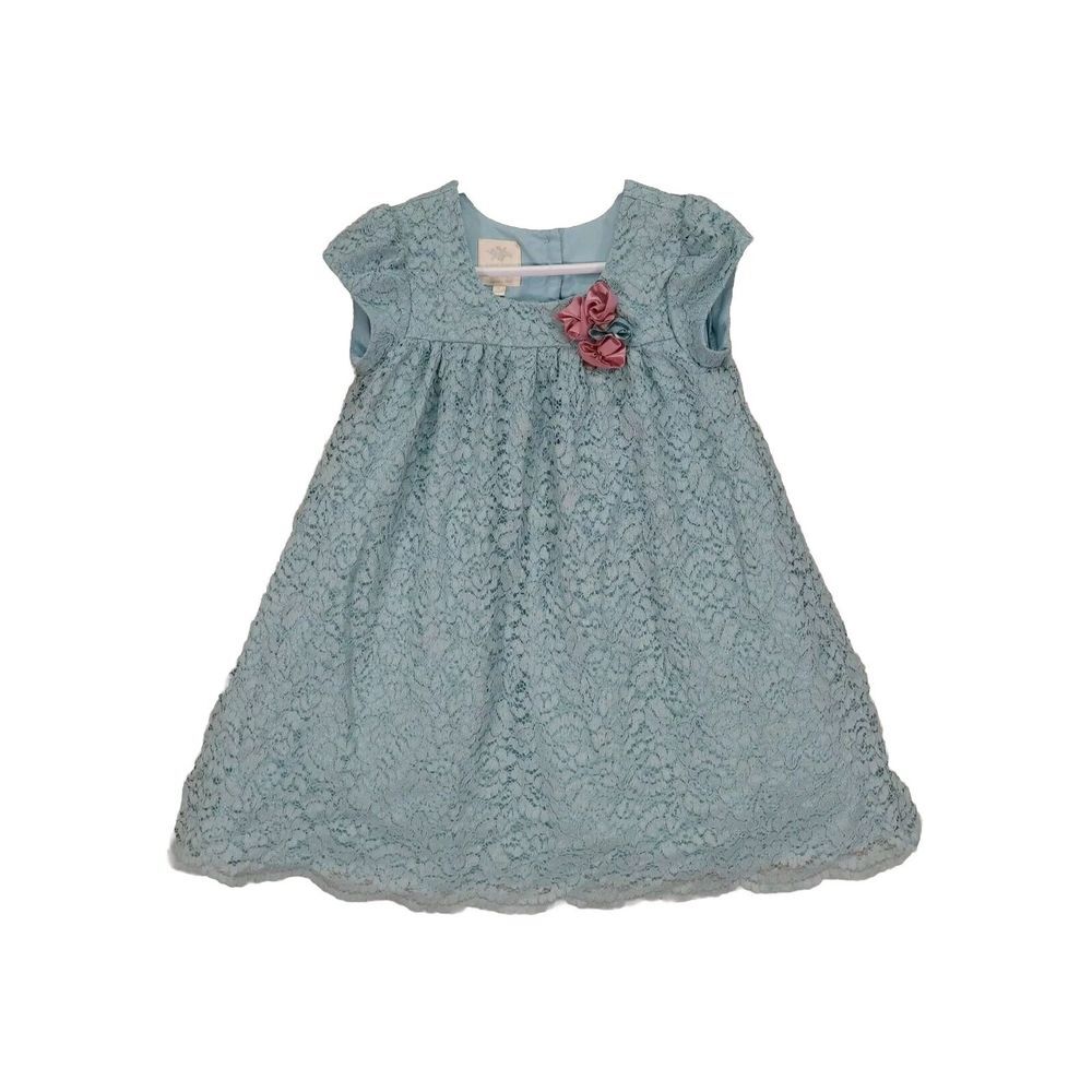 Laura Ashley Lace All Over Girls Dress Sz‎ 5 Blue